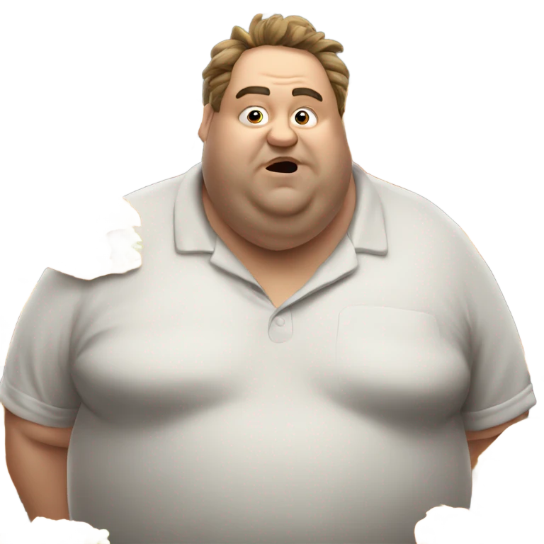 fat man eating a ton of food emoji