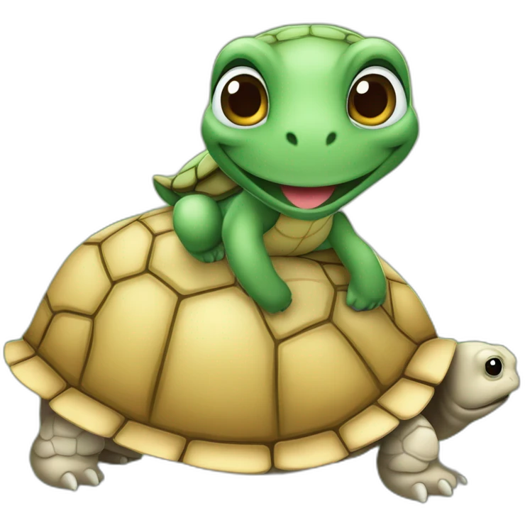 Écureuil sur une tortue emoji