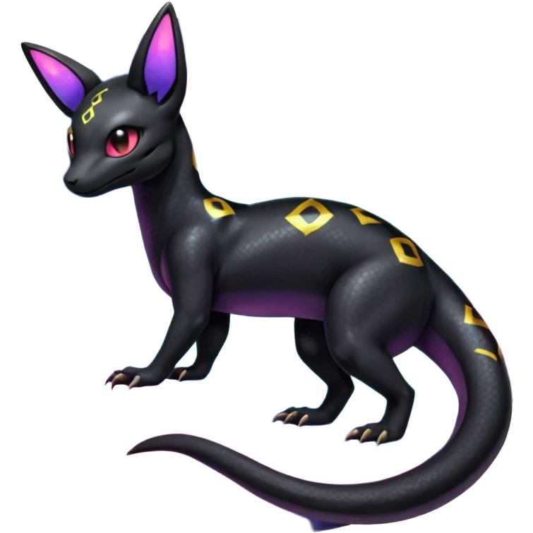 Nebulae Salandit-Umbreon-Fakémon-hybrid-creature (full body)  emoji