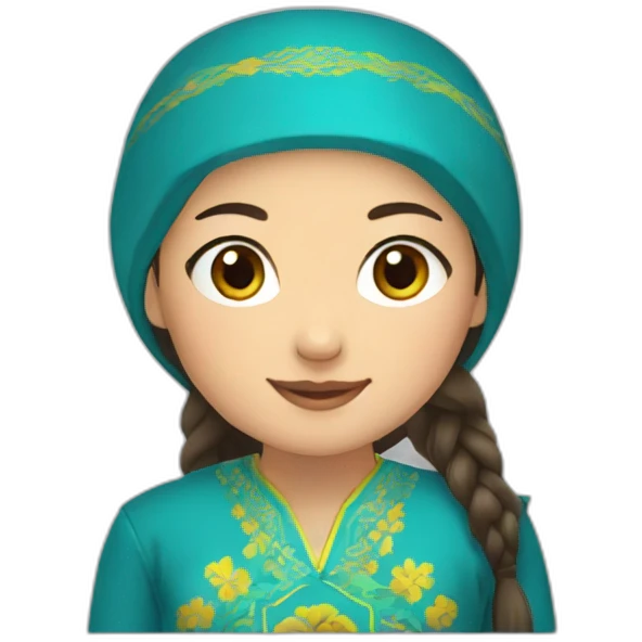 Kazakh girl in national clothes  emoji