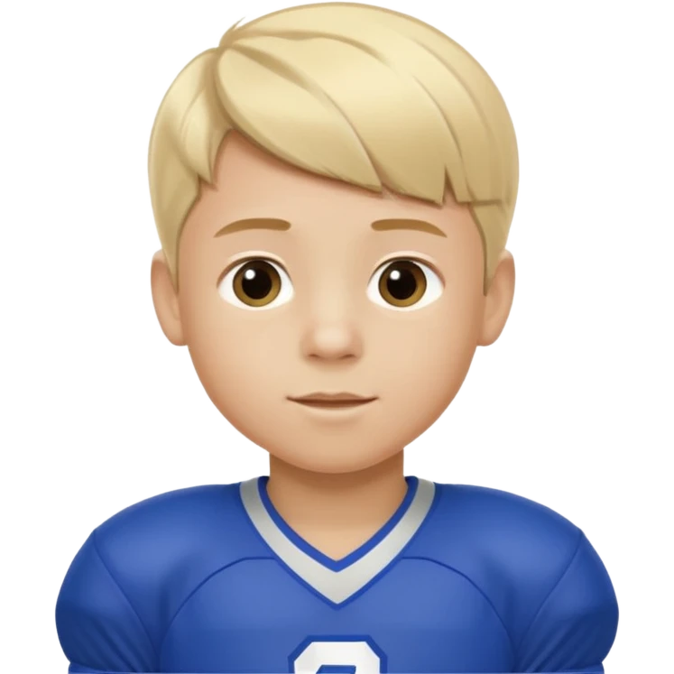 Royal Blue & Silver Football Player #24 Blonde Hair 7 years old  emoji