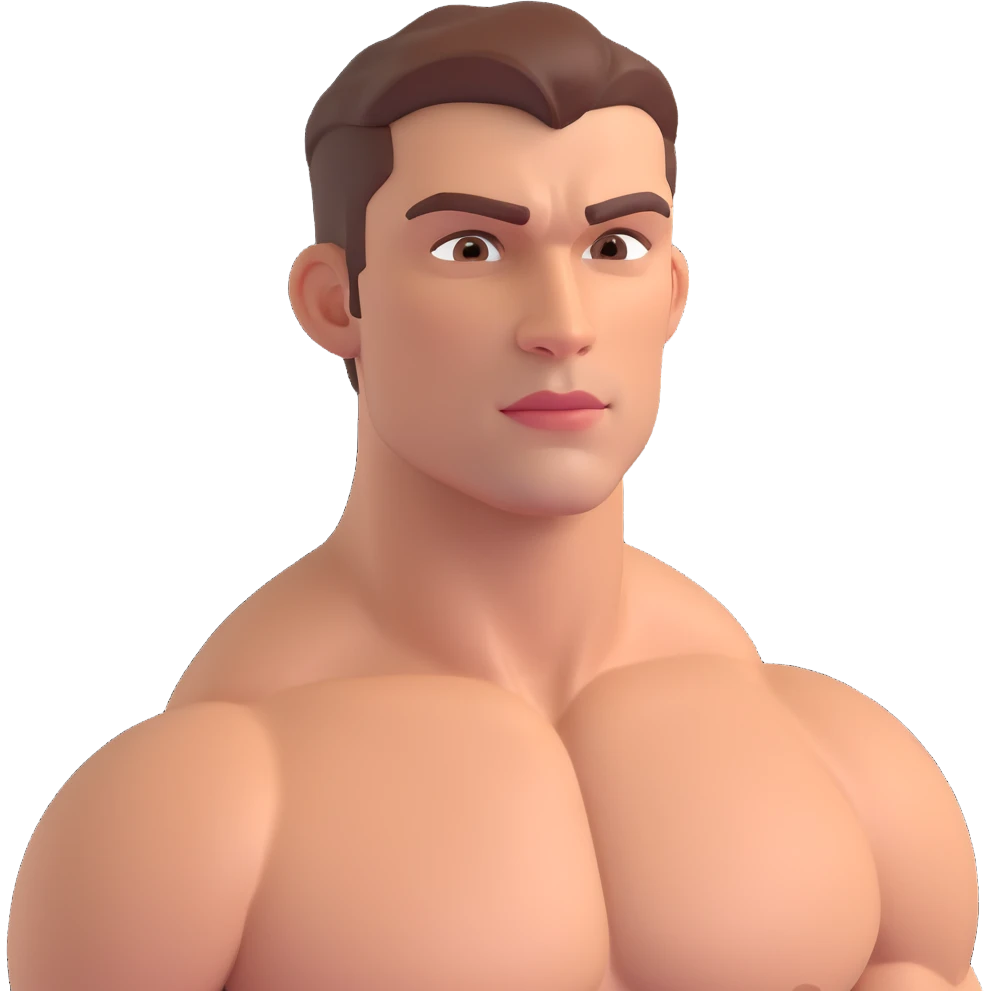 gigachad muscular man with chiseled jawline confident expression emoji