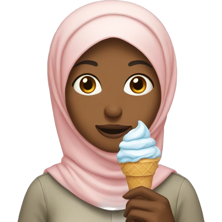 Hijabi woman eating ice cream  emoji