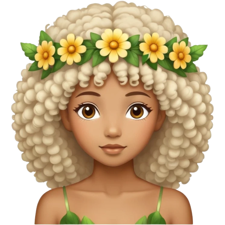 Dreamy pretty nature fairy with Afro hair  emoji