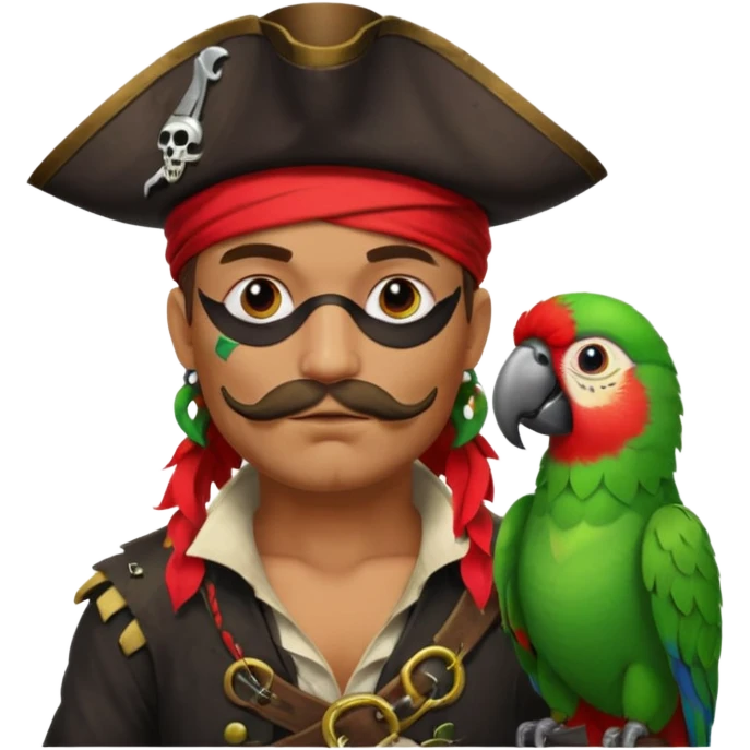 pirate and parrot emoji