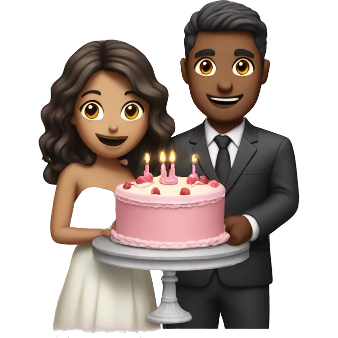 he and she cutting cake emoji