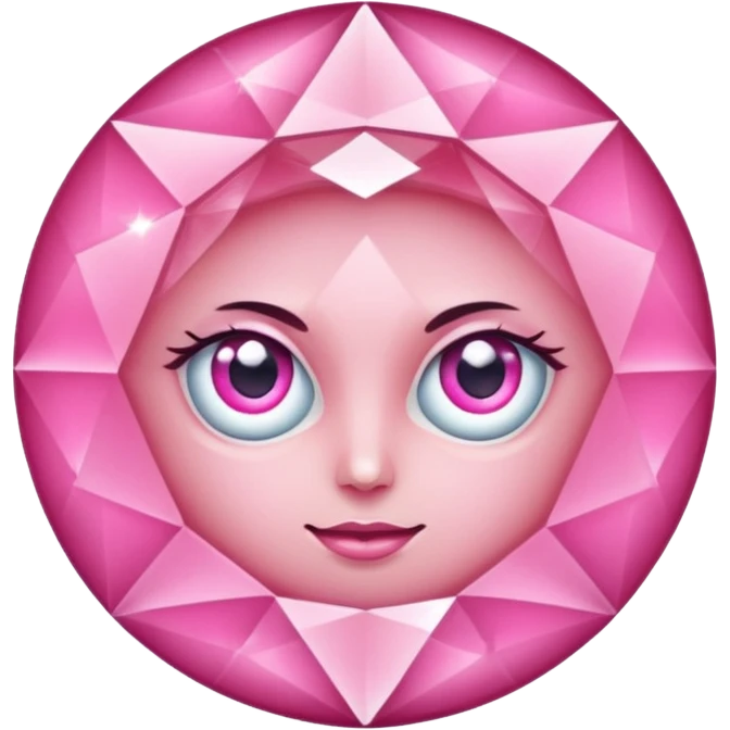 pink diamond with eyes emoji