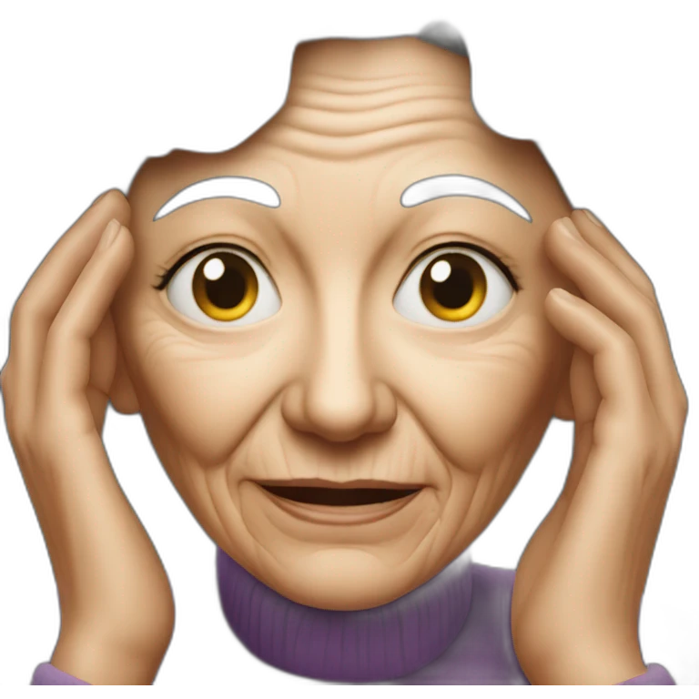 hyperrealistic photo of an elderly woman emoji