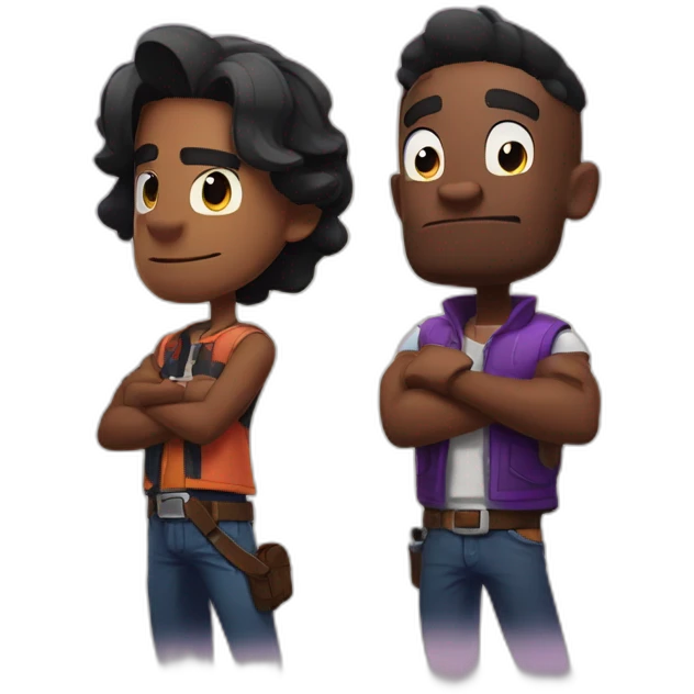 Chiter and leon from brawl stars emoji