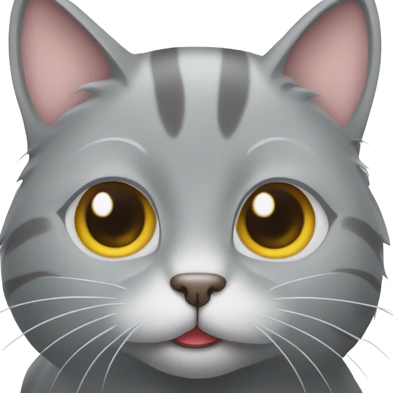 Grey cat sticking out tongue  emoji