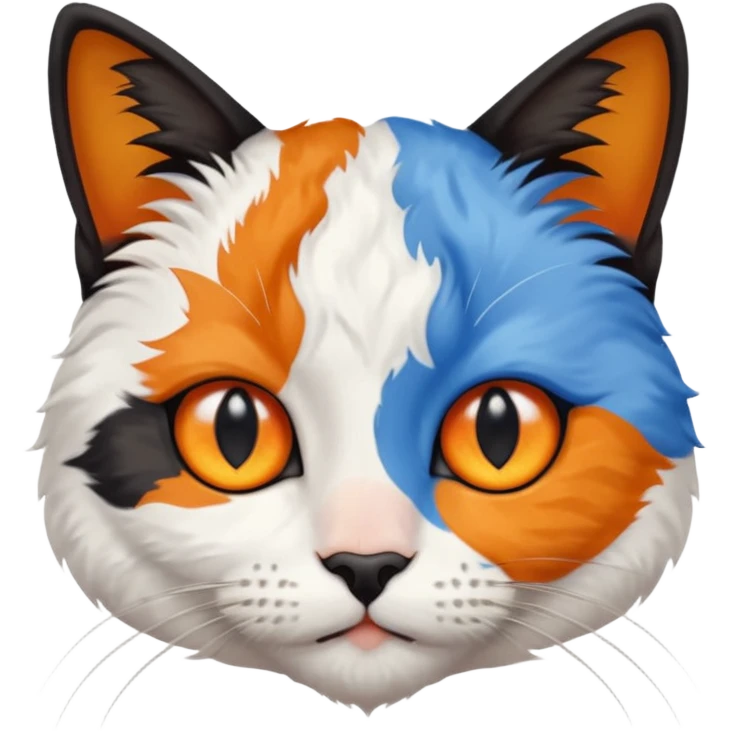 گربه ای که نصف سورتش سفیده ونصف صورتش مشکی هست emoji