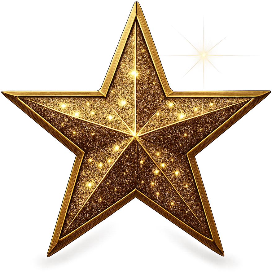 miniature sparkling star, luxurious and bold emoji