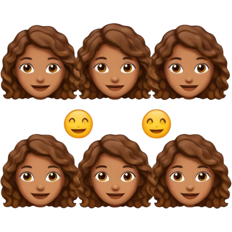 Emojis de uma mulher parda, com cabelo ondulado de várias formas emoji