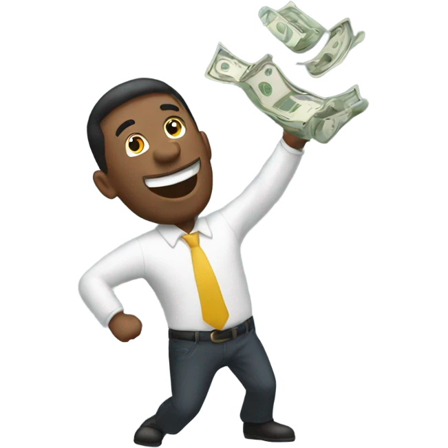 Man throwing money in the air emoji