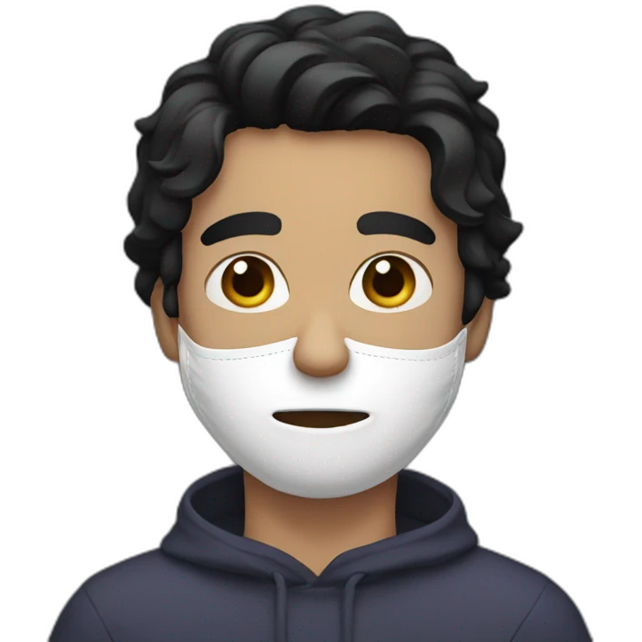 Black-haired man wearing a mask  emoji