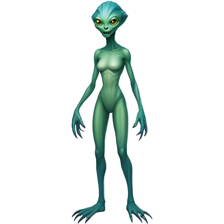 a reptilian alien woman full body emoji
