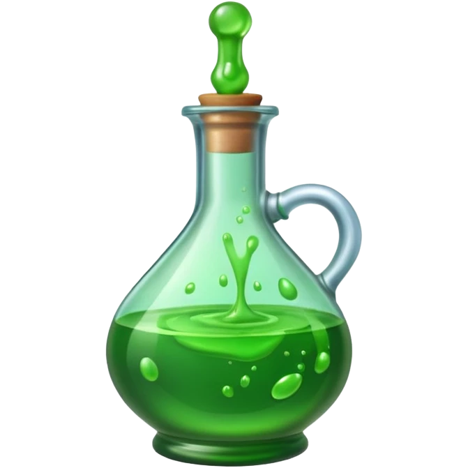 Glass potion bottle with green liquid emoji