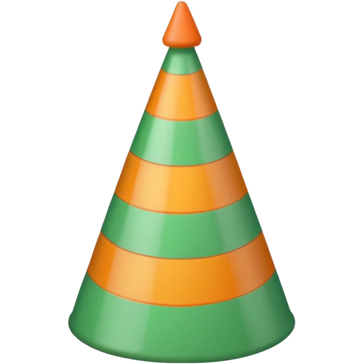 a green, colorful Birthday hat emoji