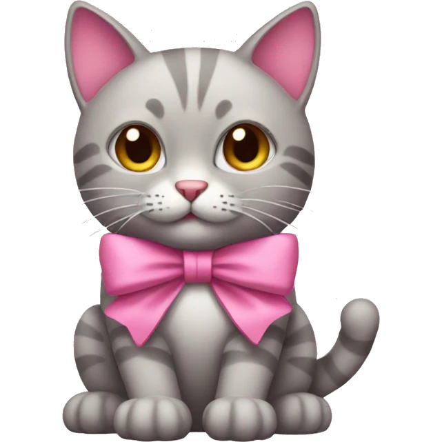 pink cat with bows emoji