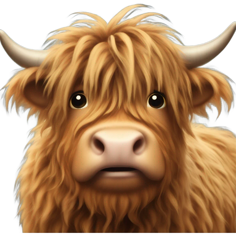 highland cow fuzzy emoji