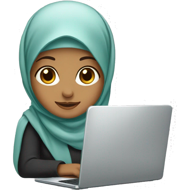 hijabi girl with laptop emoji