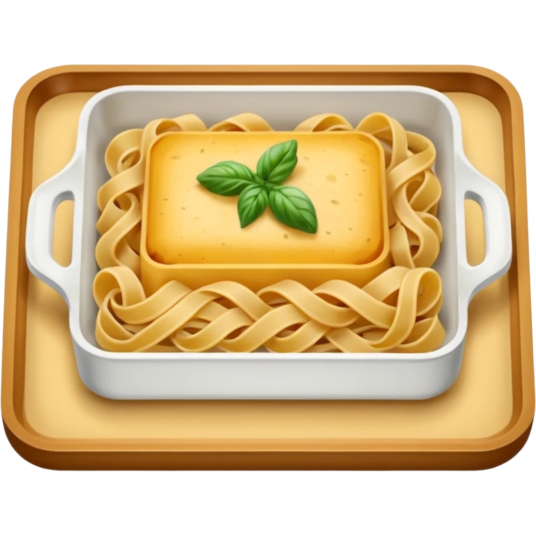 rectangle tray meal with  pasta emoji