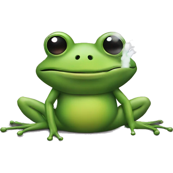 Frog vaping emoji