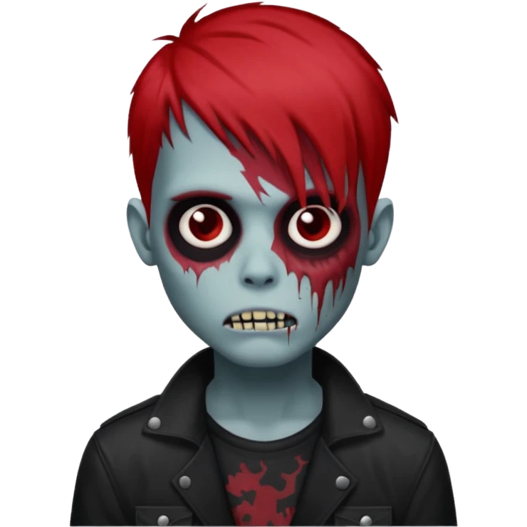 zombie boy emo medium largue hair red  emoji