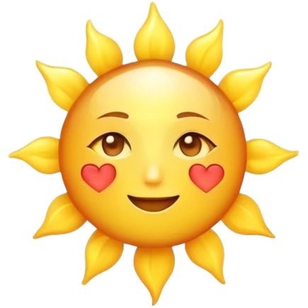 Sun and heart no face emoji