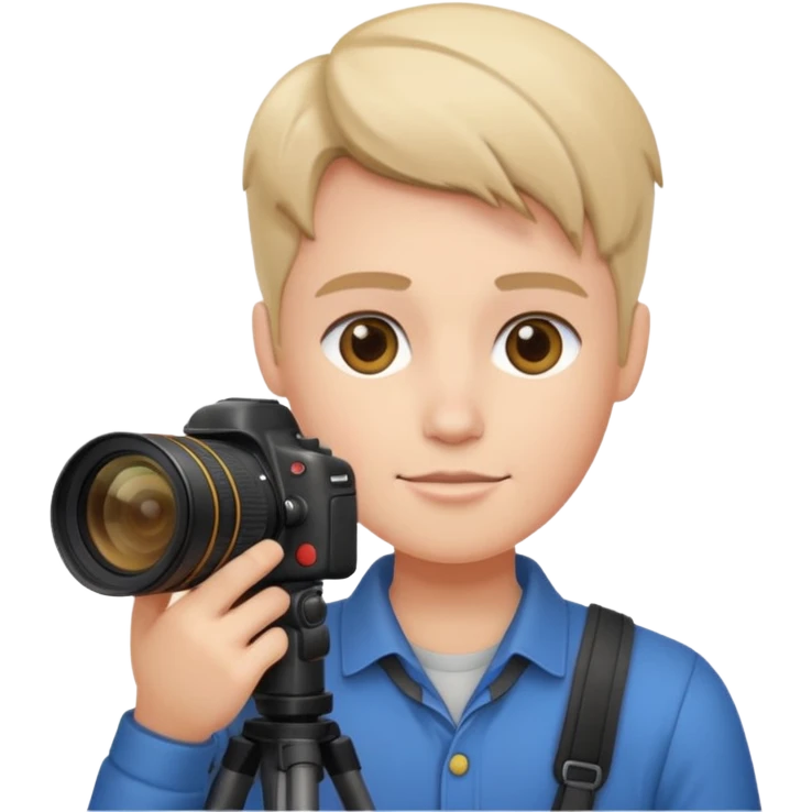 Photographer with DSLR + zoom lens emoji