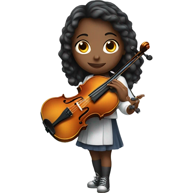 A girl playing tthe violin emoji