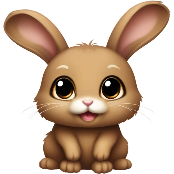 A fluffy brown baby bunny  emoji