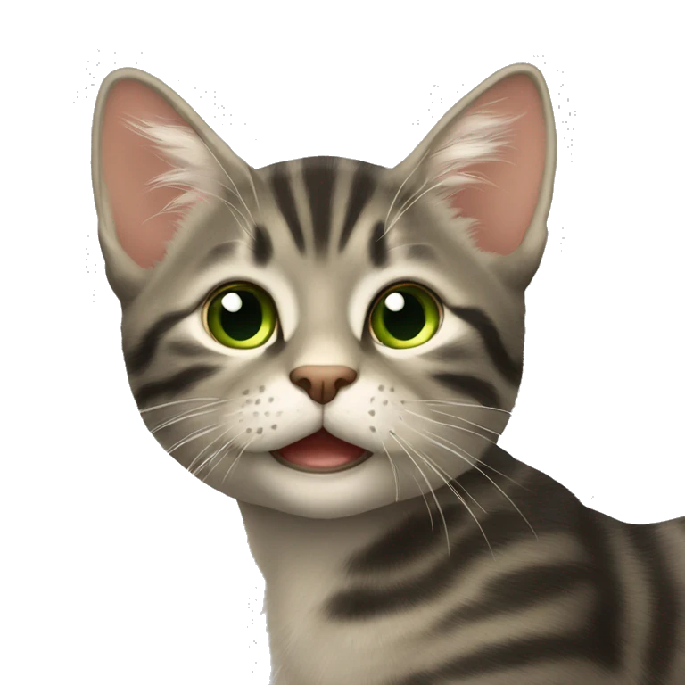трехцветная кошка с зелёными глазами  emoji