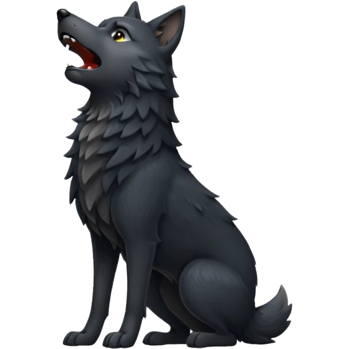 Lobo negro aullando emoji