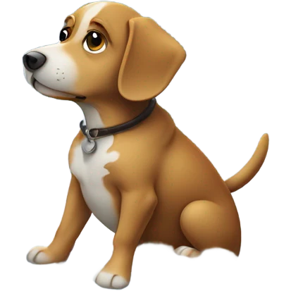 A French dog sitting in the sky on a cloud eating a bauggete emoji