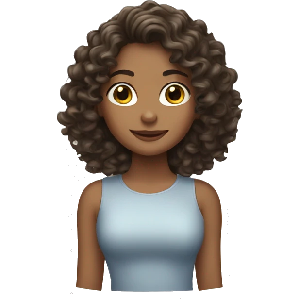 Brunette girl with wavey curly hair  emoji