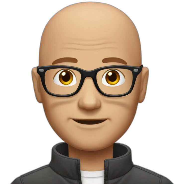bald barry tegg with glasses emoji