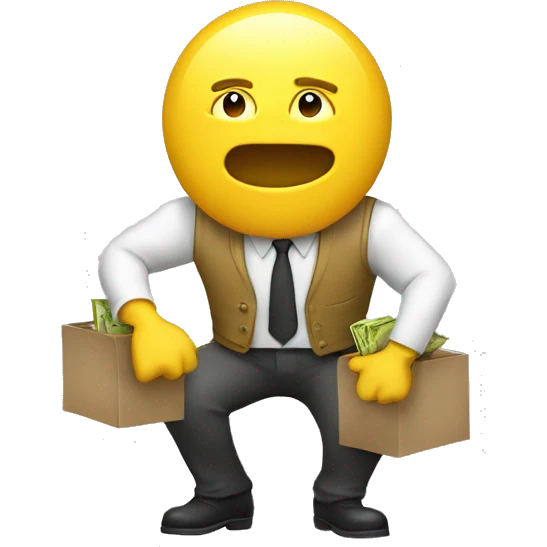 working hard for money yellow character emoji