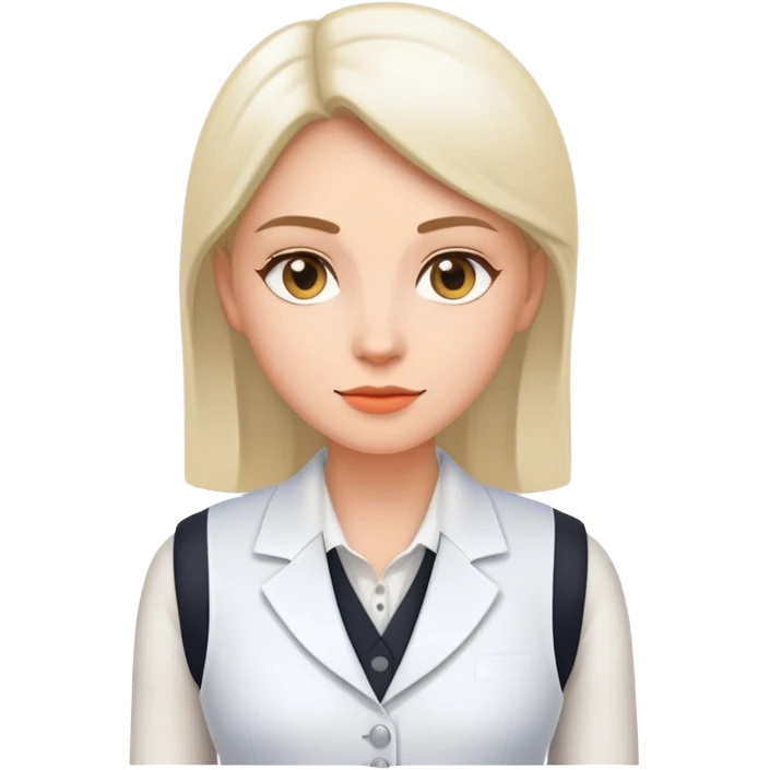 women's white vest with exactly 3 white buttons, formal, simple clean design emoji