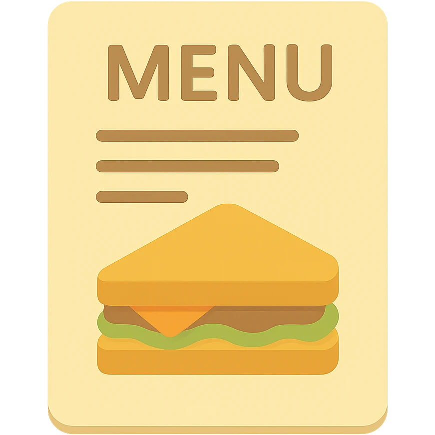 menu icon of sandwiches with pastel yellow background emoji