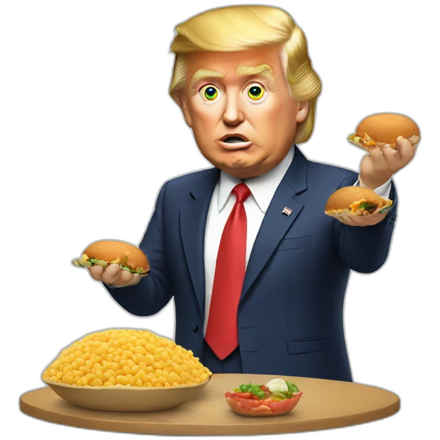 Trump giving food emoji