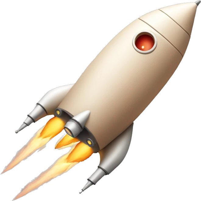 Flesh colored rocketship with 2 circles emoji