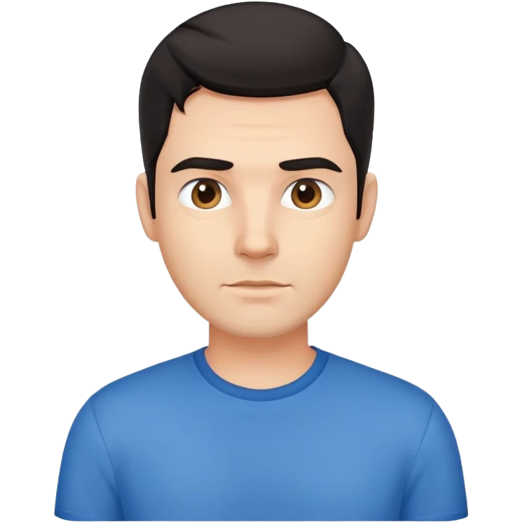 Dark haired man in a blue shirt  emoji