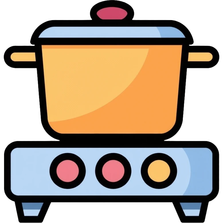 electric kitchen cooker with control knobs emoji