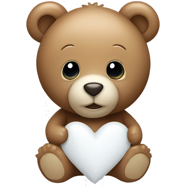 Teddy bear with a white heart emoji
