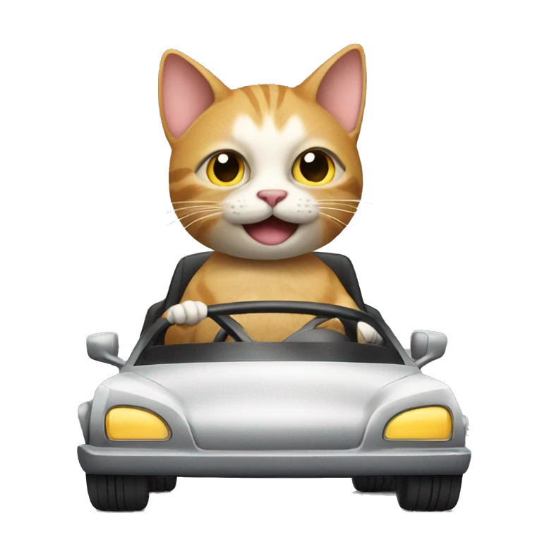Cat driving a car emoji