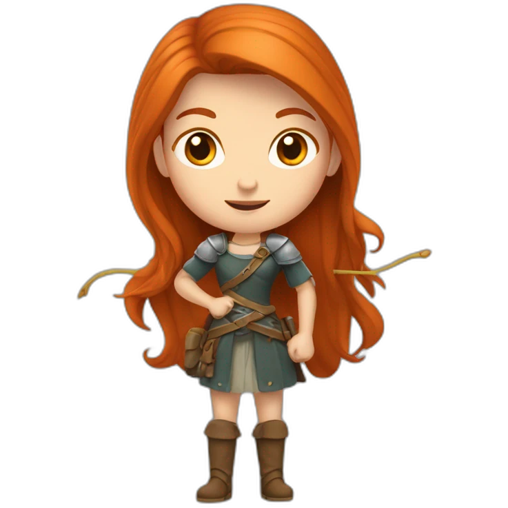 Fille rousse fait du tir a l'arc emoji