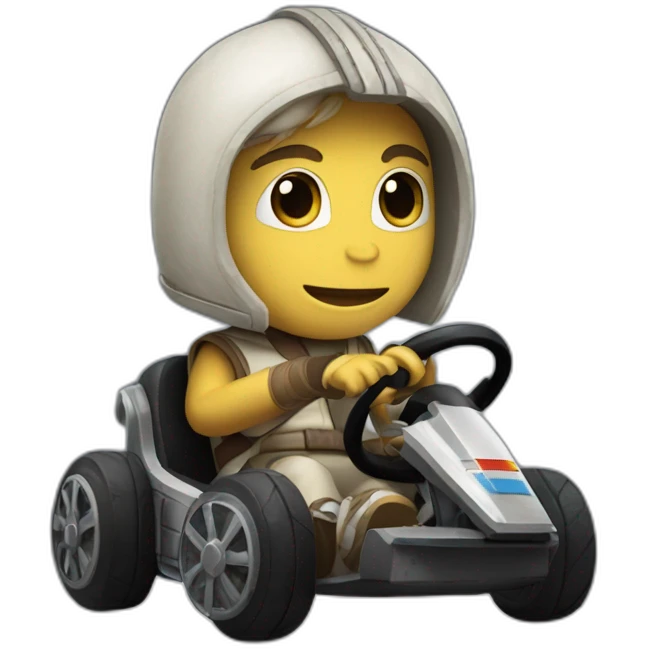 Luie skywalker in a kart emoji