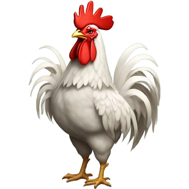 crestless rooster with a king's crown emoji