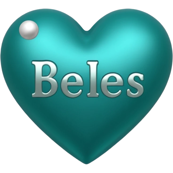 Teal heart with Belles with Balls wording emoji